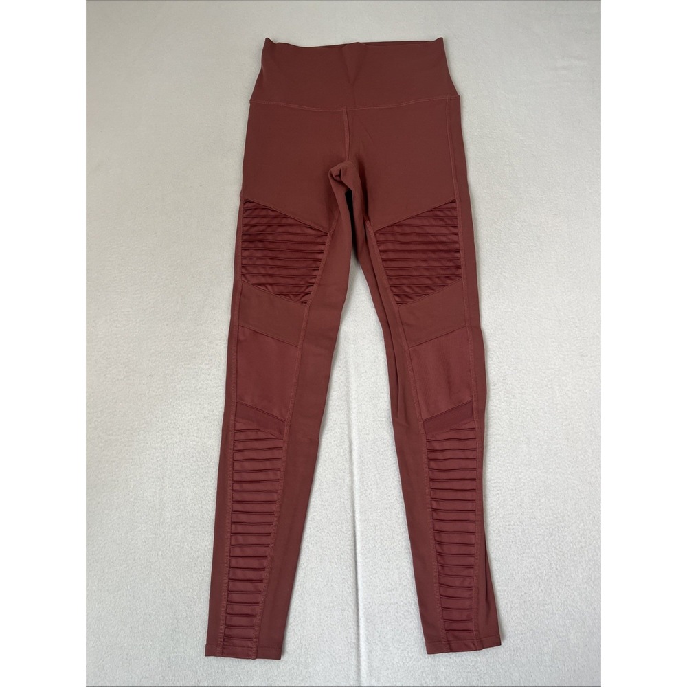 Alo Yoga Women Small Pink Quartz High Waisted Moto Leggings Activewear
